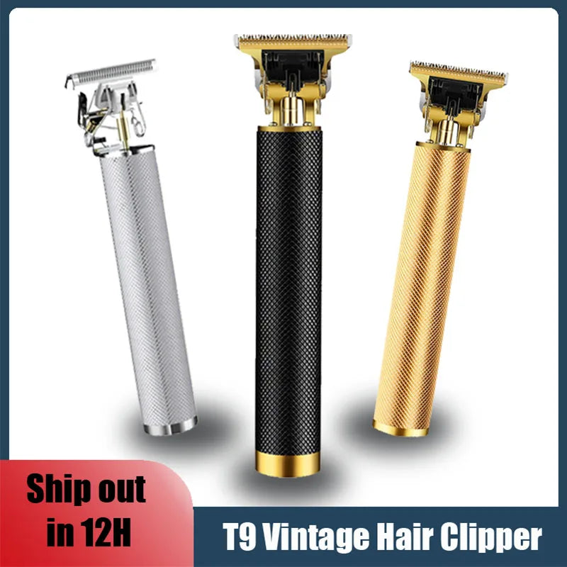 Vintage T9 Rechargeable Hair Clipper & Trimmer for Men