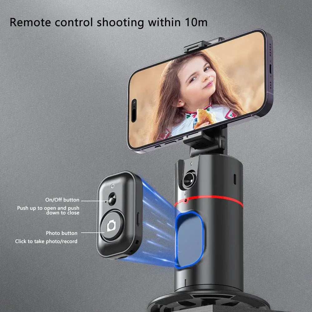 360° AI Face Tracking Gimbal Stabilizer with Gesture Control