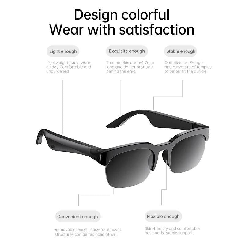 AI Smart Glasses – Bluetooth 6.0, Music, Calls & Real-Time Translation