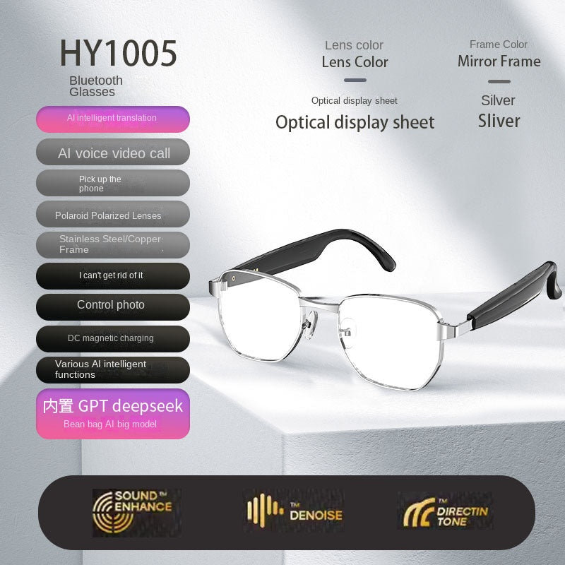 AI Smart Sunglasses – Bluetooth, Real-Time Translation & Open-Ear Audio