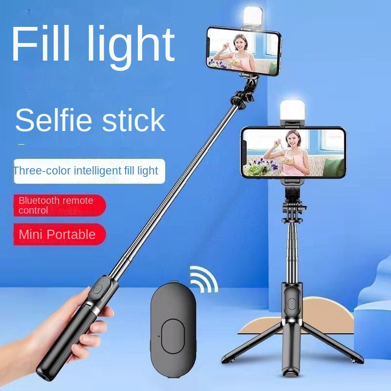 Bluetooth Selfie Stick with Tri-Color Fill Light & Tripod