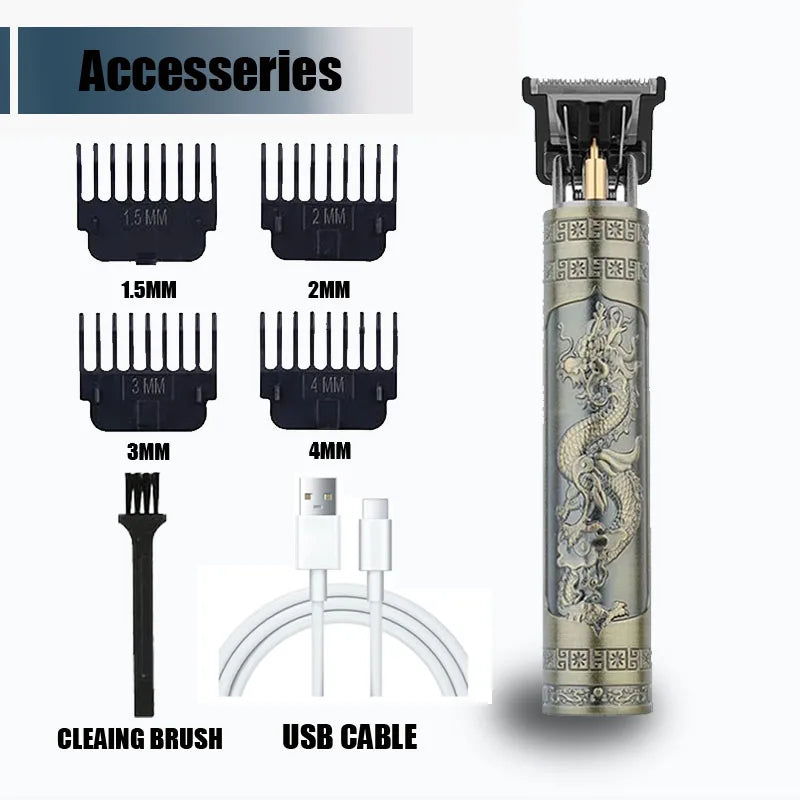 Vintage T9 Rechargeable Hair Clipper & Trimmer for Men
