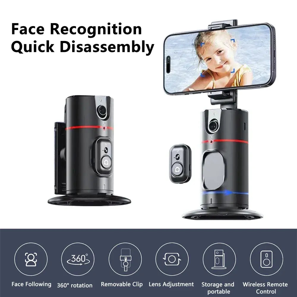 360° AI Face Tracking Gimbal Stabilizer with Gesture Control