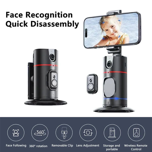 360° AI Face Tracking Gimbal Stabilizer with Gesture Control