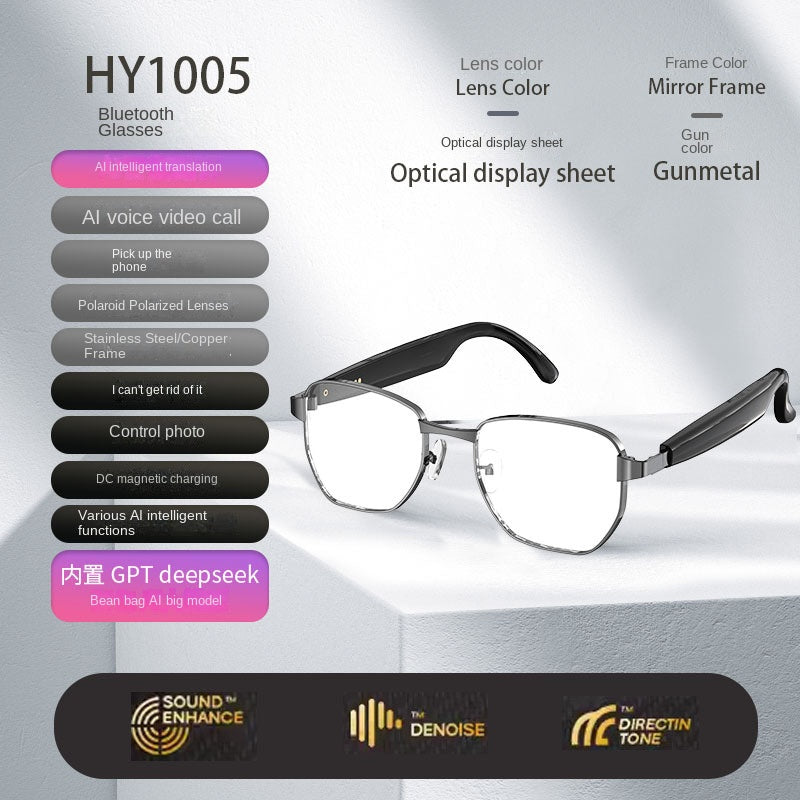 AI Smart Sunglasses – Bluetooth, Real-Time Translation & Open-Ear Audio
