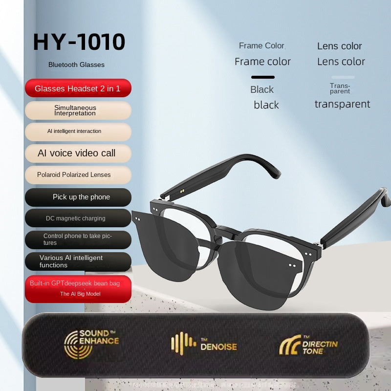 AI Smart Sunglasses – Bluetooth, Real-Time Translation & Open-Ear Audio