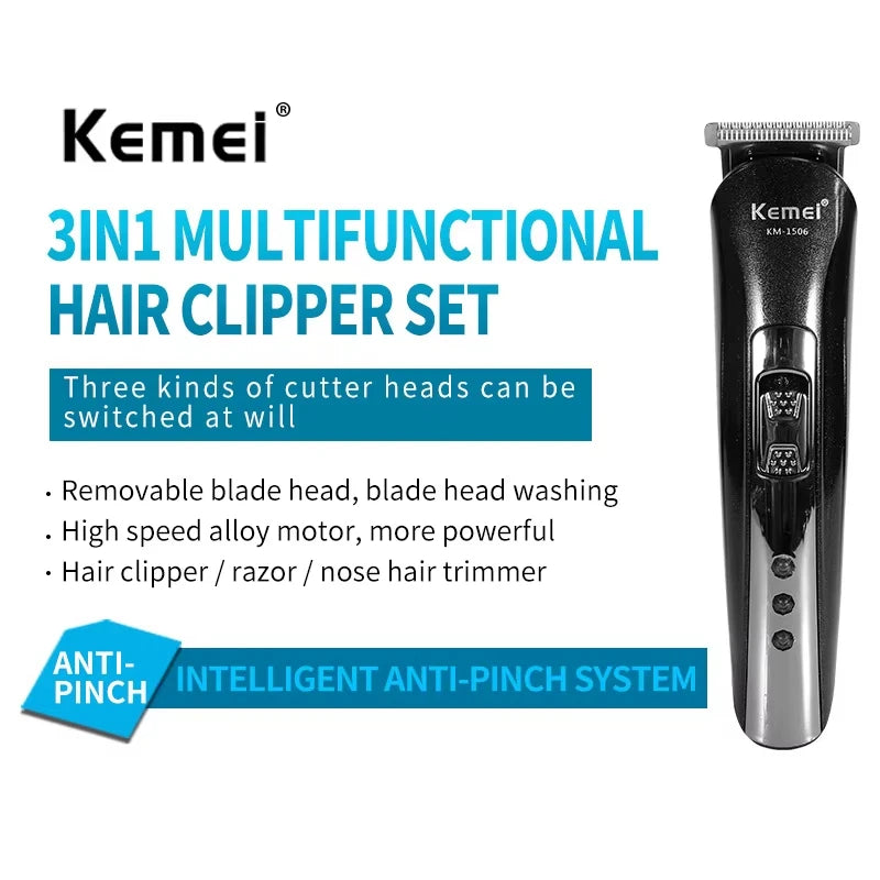Kemei KM-1506 3 in 1 Electric Hair Clipper