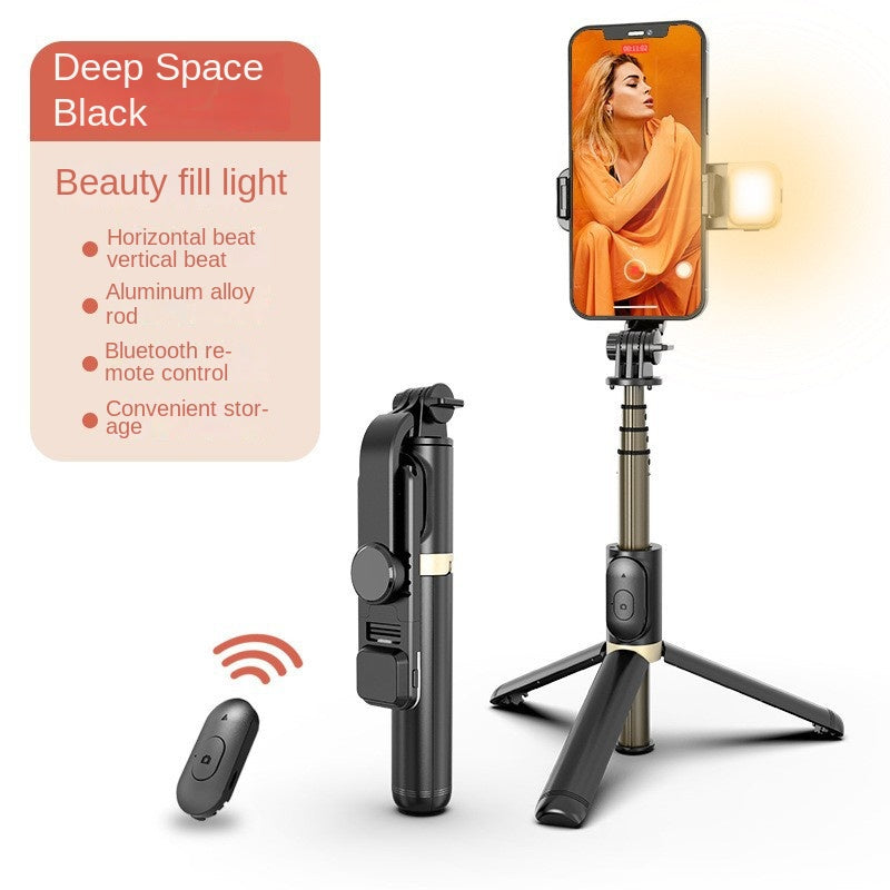 Bluetooth Selfie Stick with Tri-Color Fill Light & Tripod