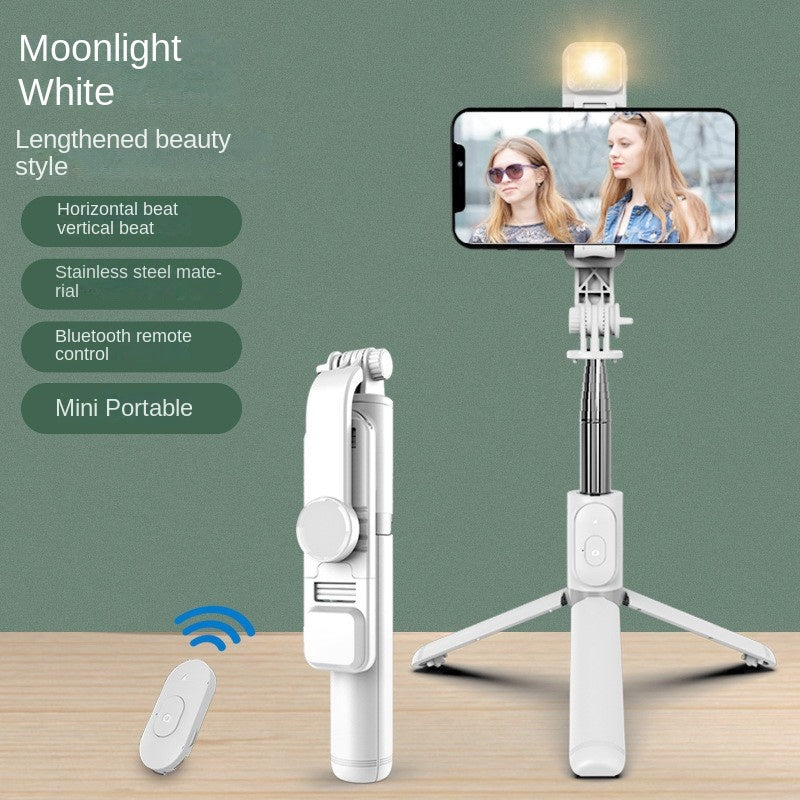 Bluetooth Selfie Stick with Tri-Color Fill Light & Tripod