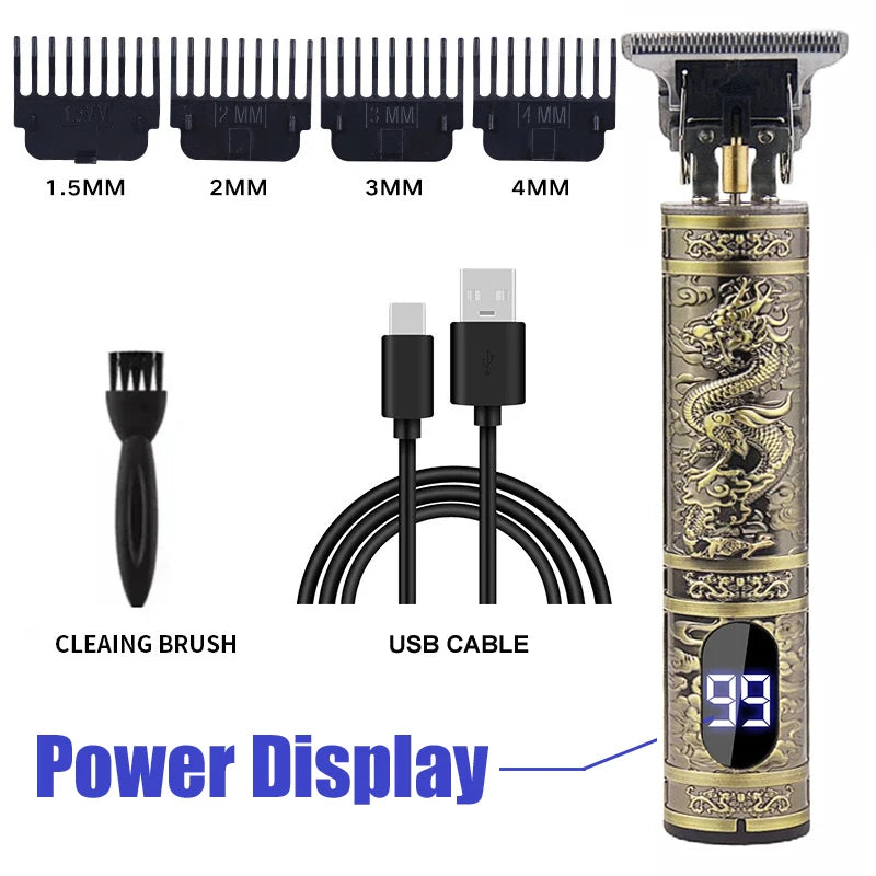 Vintage T9 Rechargeable Hair Clipper & Trimmer for Men