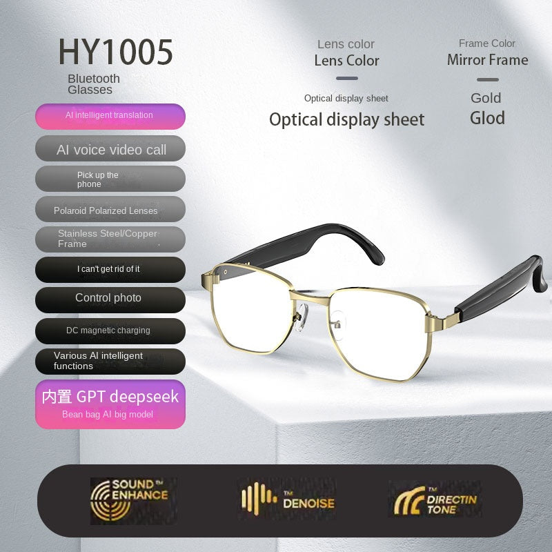 AI Smart Sunglasses – Bluetooth, Real-Time Translation & Open-Ear Audio