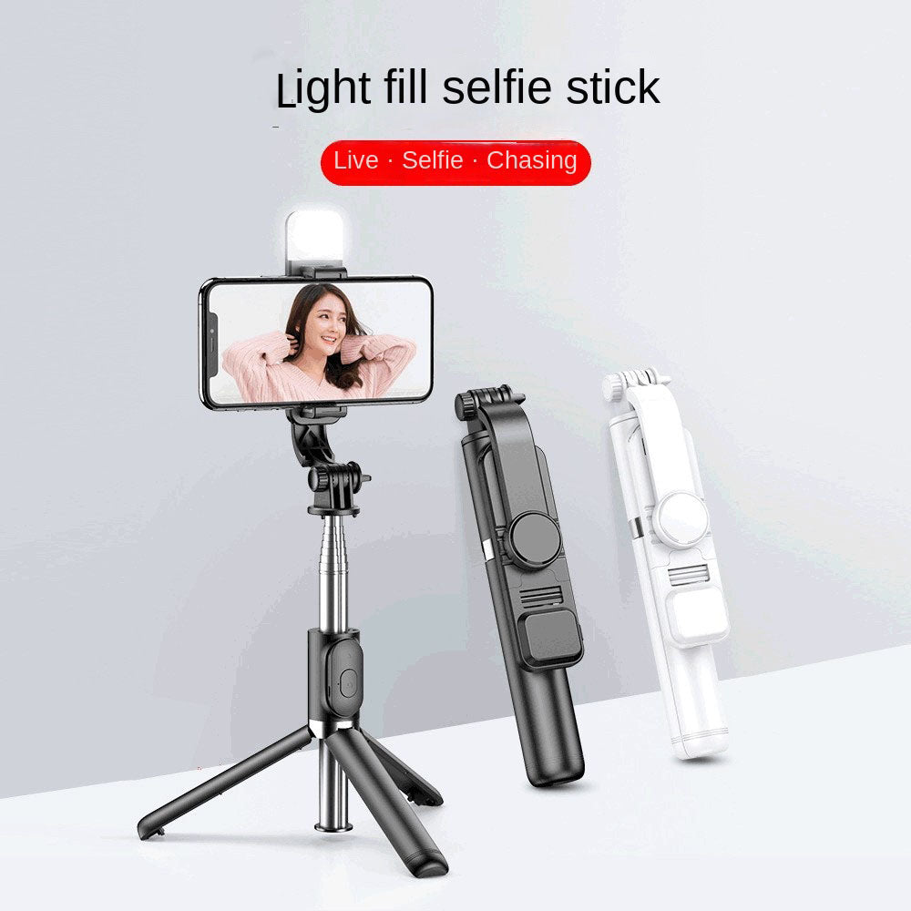 Bluetooth Selfie Stick with Tri-Color Fill Light & Tripod