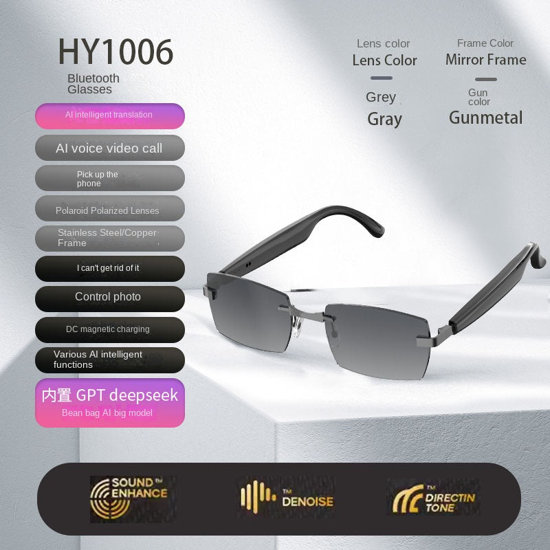 AI Smart Sunglasses – Bluetooth, Real-Time Translation & Open-Ear Audio