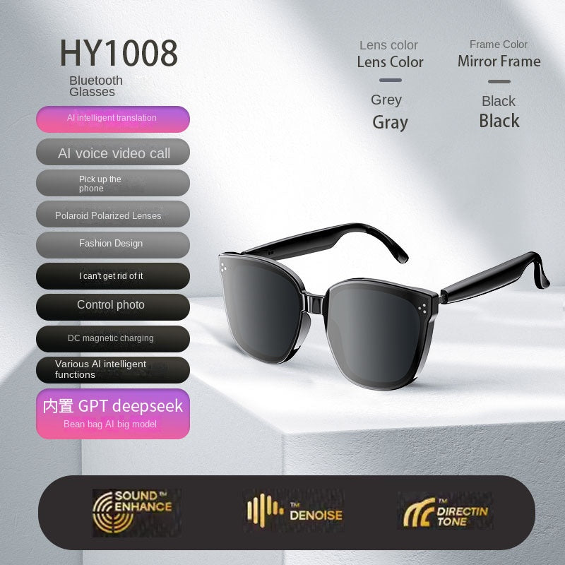 AI Smart Sunglasses – Bluetooth, Real-Time Translation & Open-Ear Audio