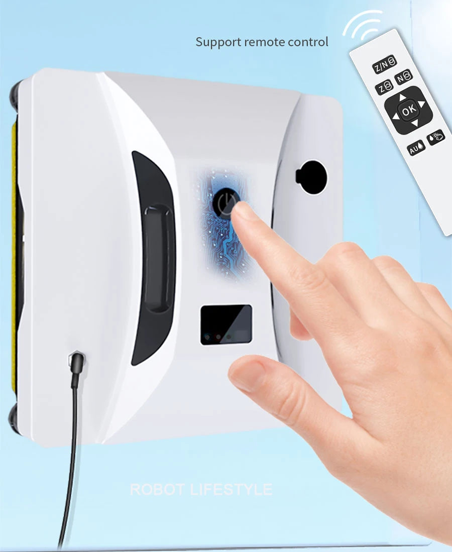 Robot Window Cleaner with Remote Control & Auto Spray