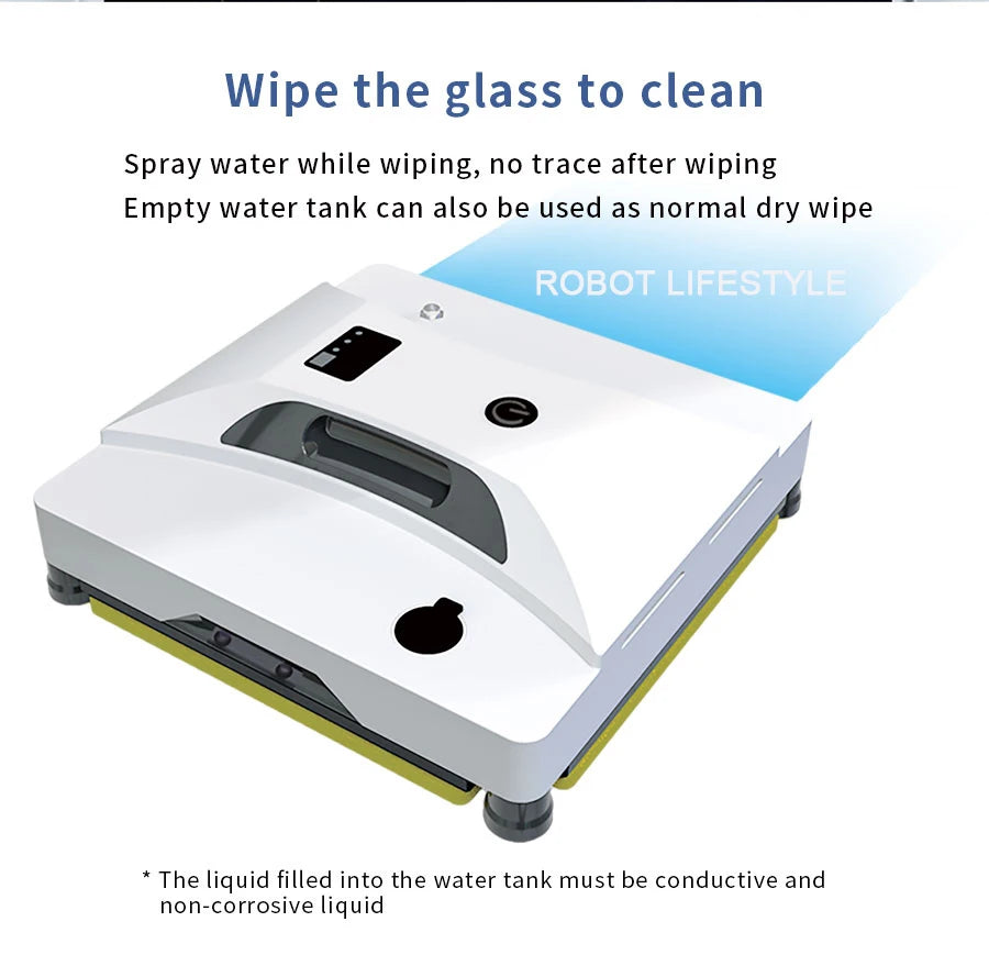 Robot Window Cleaner with Remote Control & Auto Spray