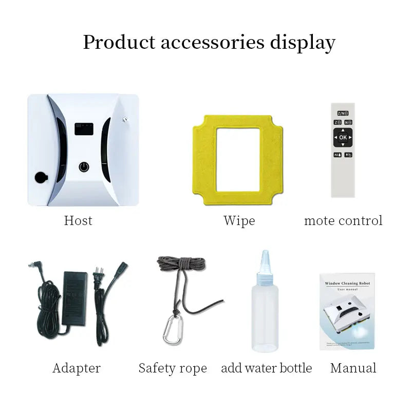 Robot Window Cleaner with Remote Control & Auto Spray