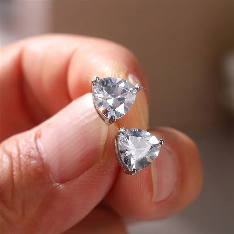 Shiny Oval CZ Stud Earrings for Women | Classic Elegance | Novexa