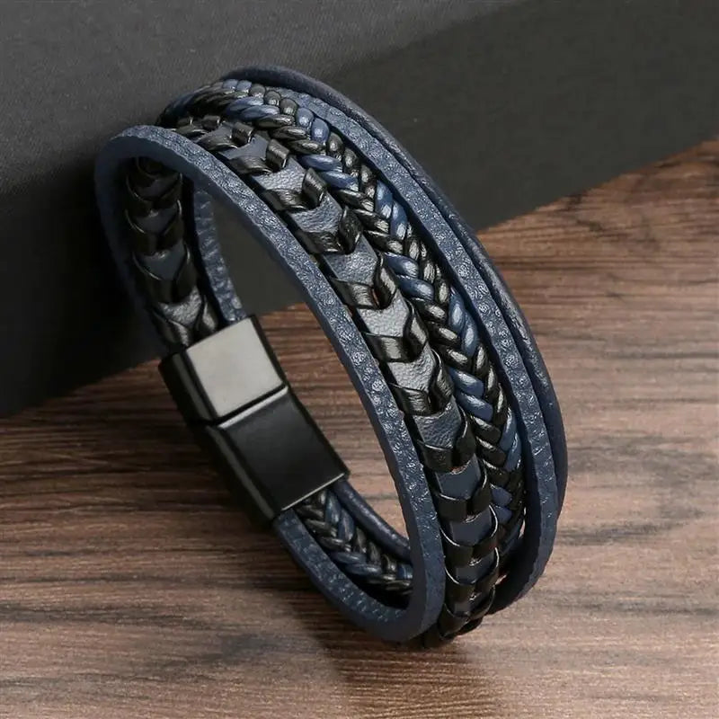 Men's Hand-Woven Leather Bracelet