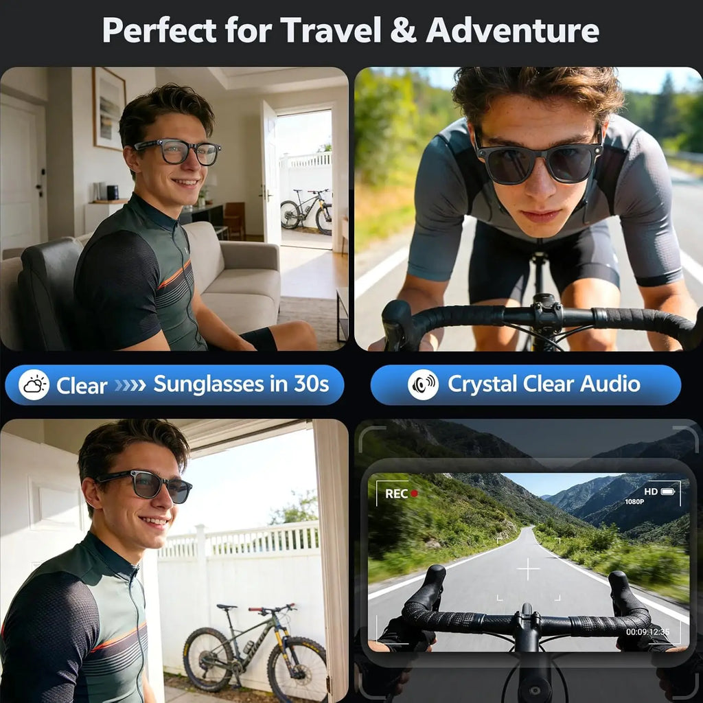 4K Smart Glasses – HD Camera, ChatGPT & 150+ Language Translation