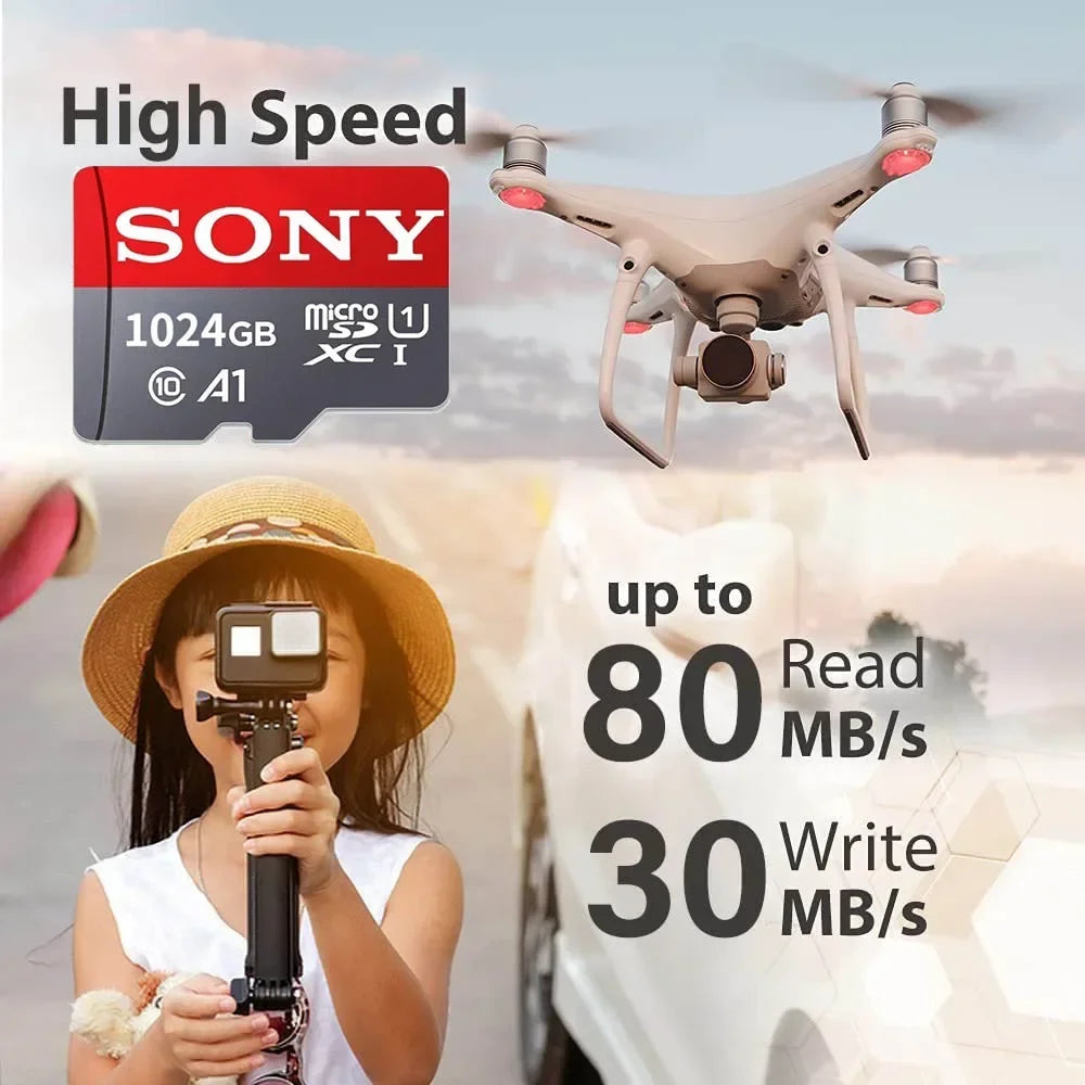 Sony Micro SD Card Class 10 – 32GB to 1TB for Phone & Camera