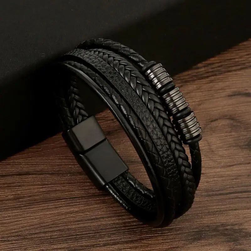 Men's Hand-Woven Leather Bracelet