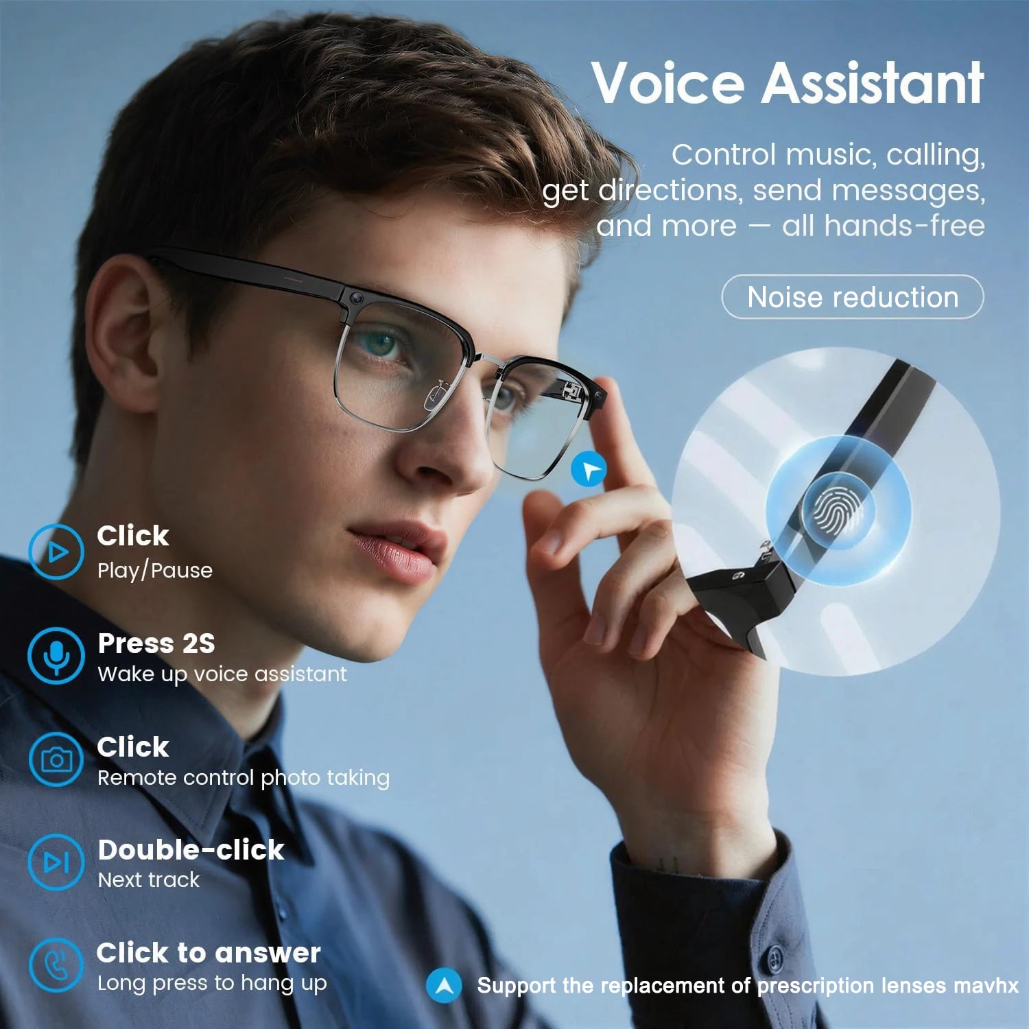 Smart Glasses 800W Pixel – Camera, AI Recognition & Language Translation