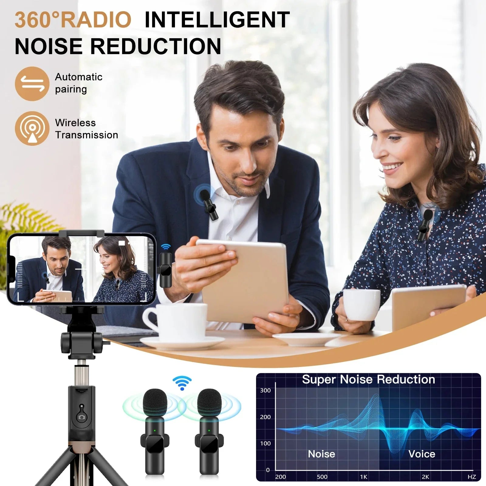 Wireless Lavalier Microphone – iPhone, Android & Live Streaming