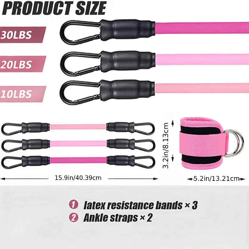 Ankle Strap Resistance Bands Set – Gym, Yoga & Workout