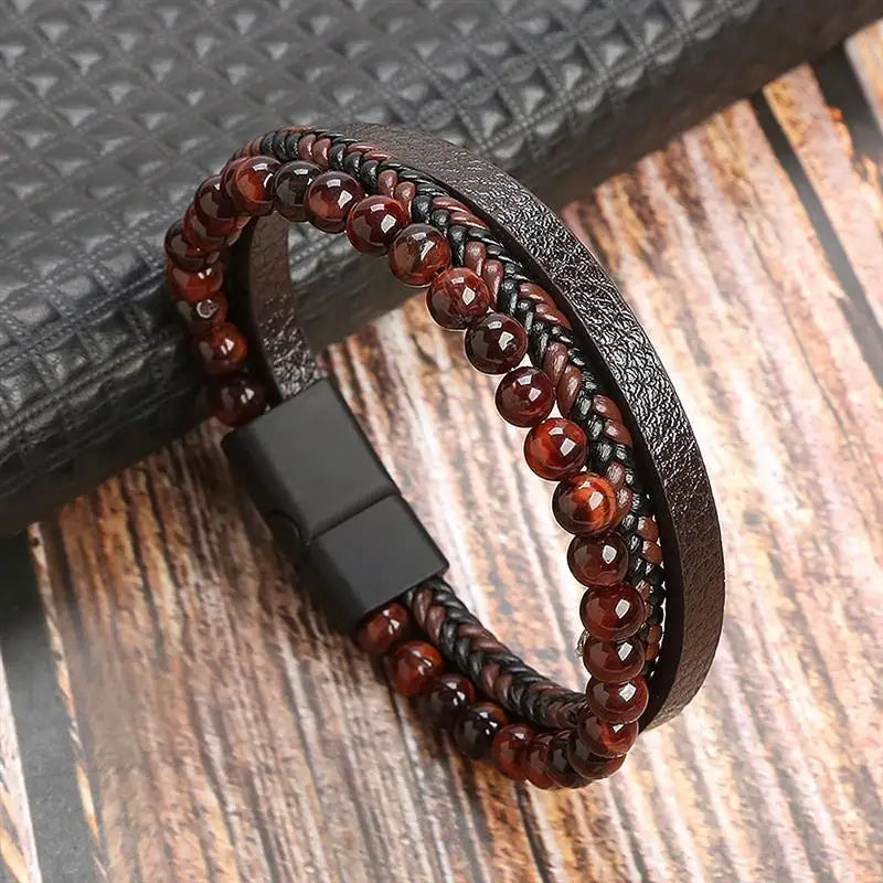Men's Hand-Woven Leather Bracelet