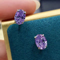 Shiny Oval CZ Stud Earrings for Women | Classic Elegance | Novexa