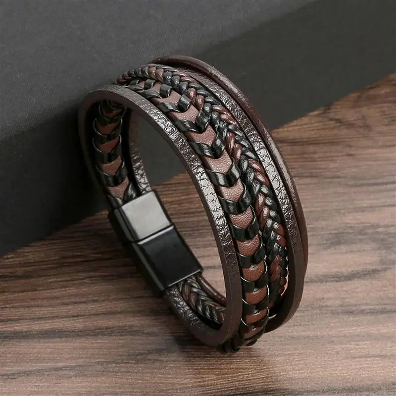 Men's Hand-Woven Leather Bracelet