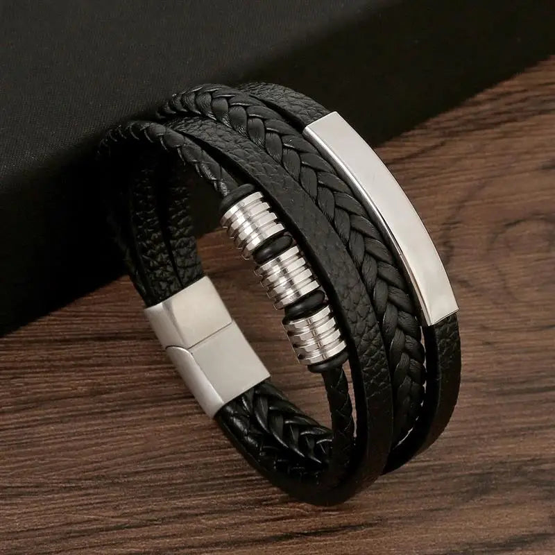 Men's Hand-Woven Leather Bracelet