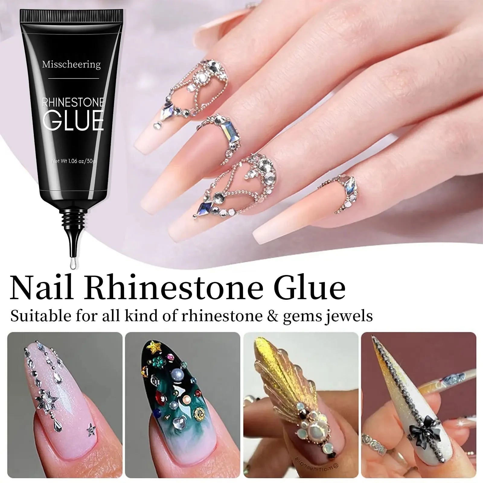Super Strong Nail Rhinestone Glue – 30g | 3D Nail Art Gel