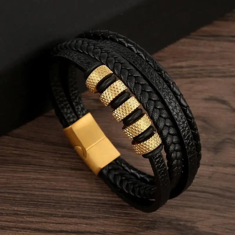 Men's Hand-Woven Leather Bracelet