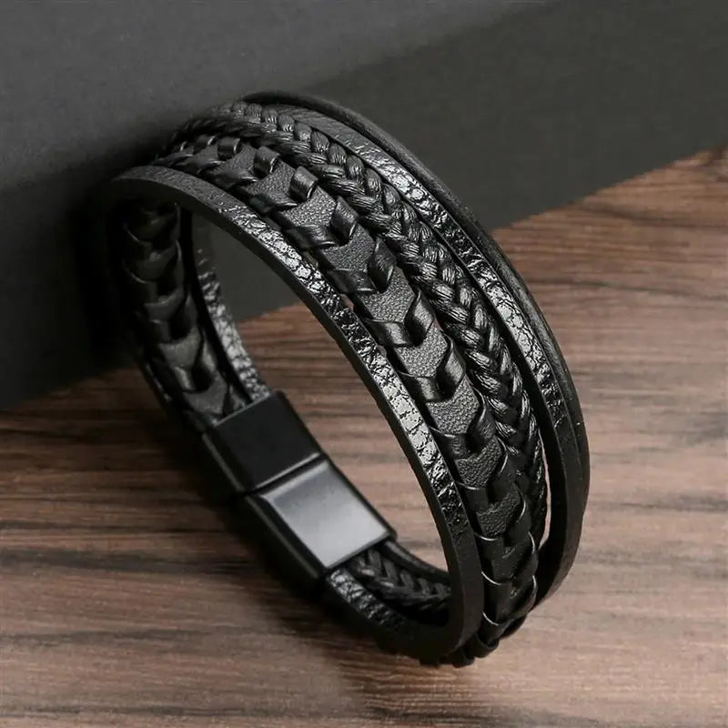 Men's Hand-Woven Leather Bracelet