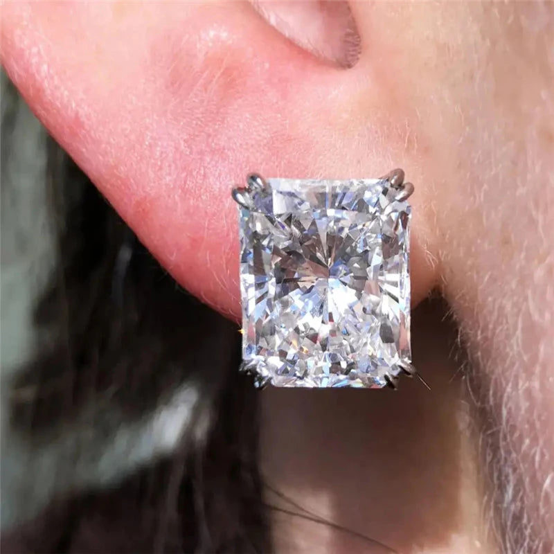Shiny Oval CZ Stud Earrings for Women | Classic Elegance | Novexa