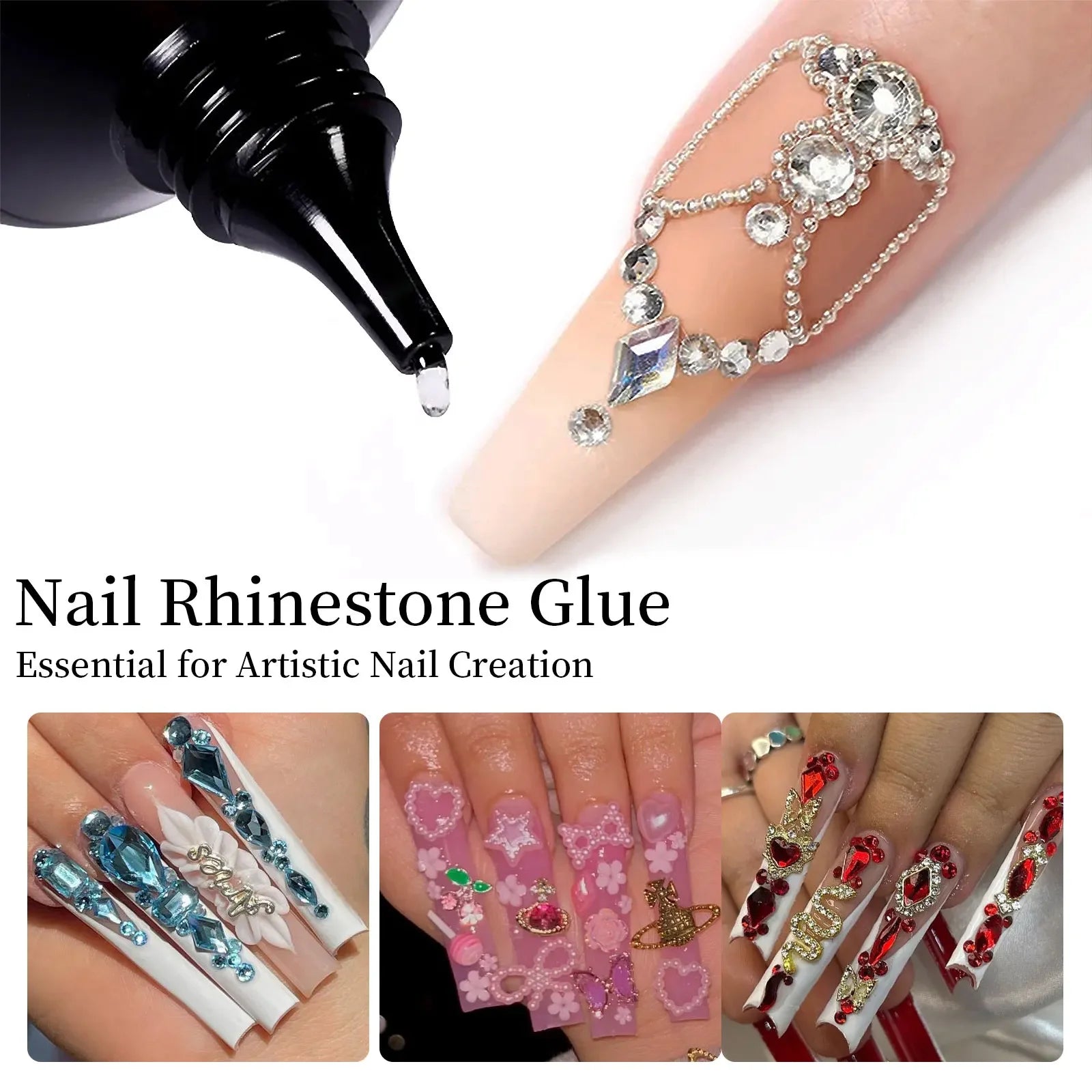 Super Strong Nail Rhinestone Glue – 30g | 3D Nail Art Gel
