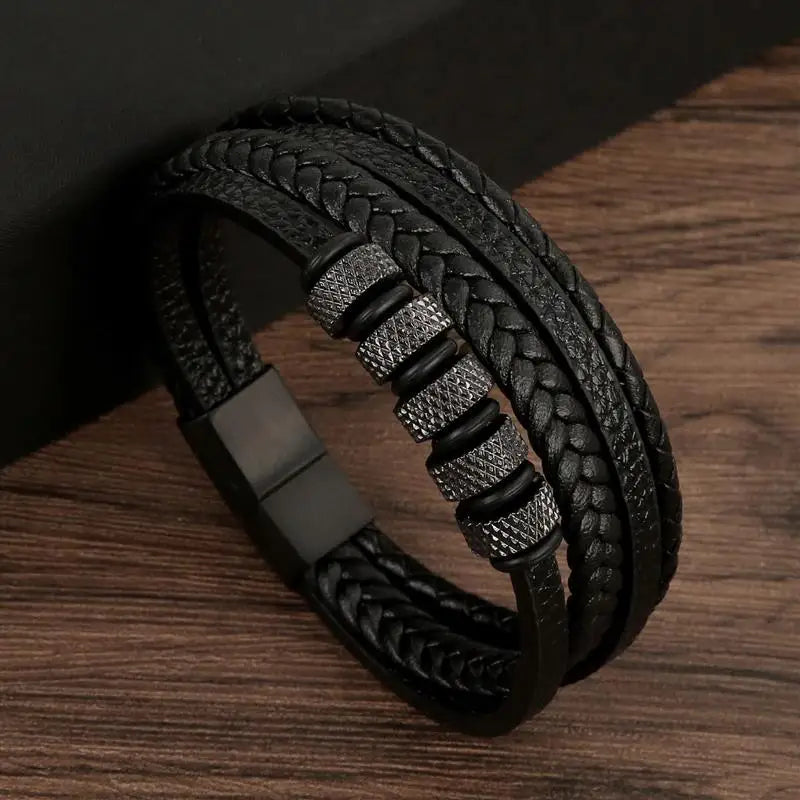 Men's Hand-Woven Leather Bracelet