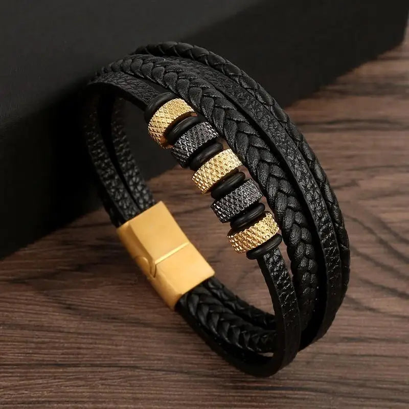 Men's Hand-Woven Leather Bracelet