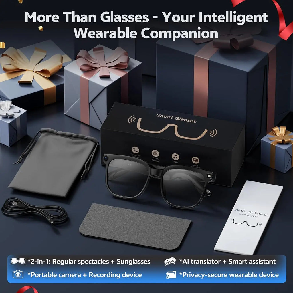 4K Smart Glasses – HD Camera, ChatGPT & 150+ Language Translation