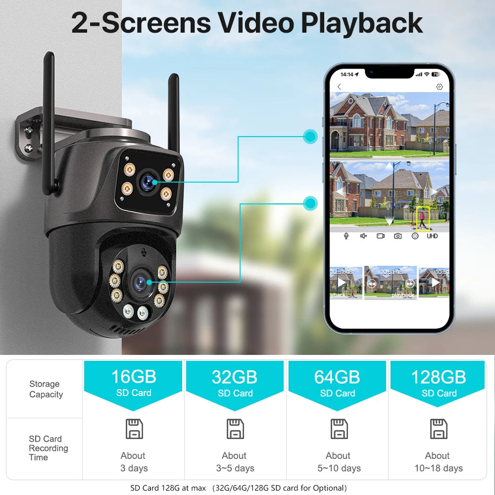 4K 8MP Outdoor WiFi PTZ Security Camera