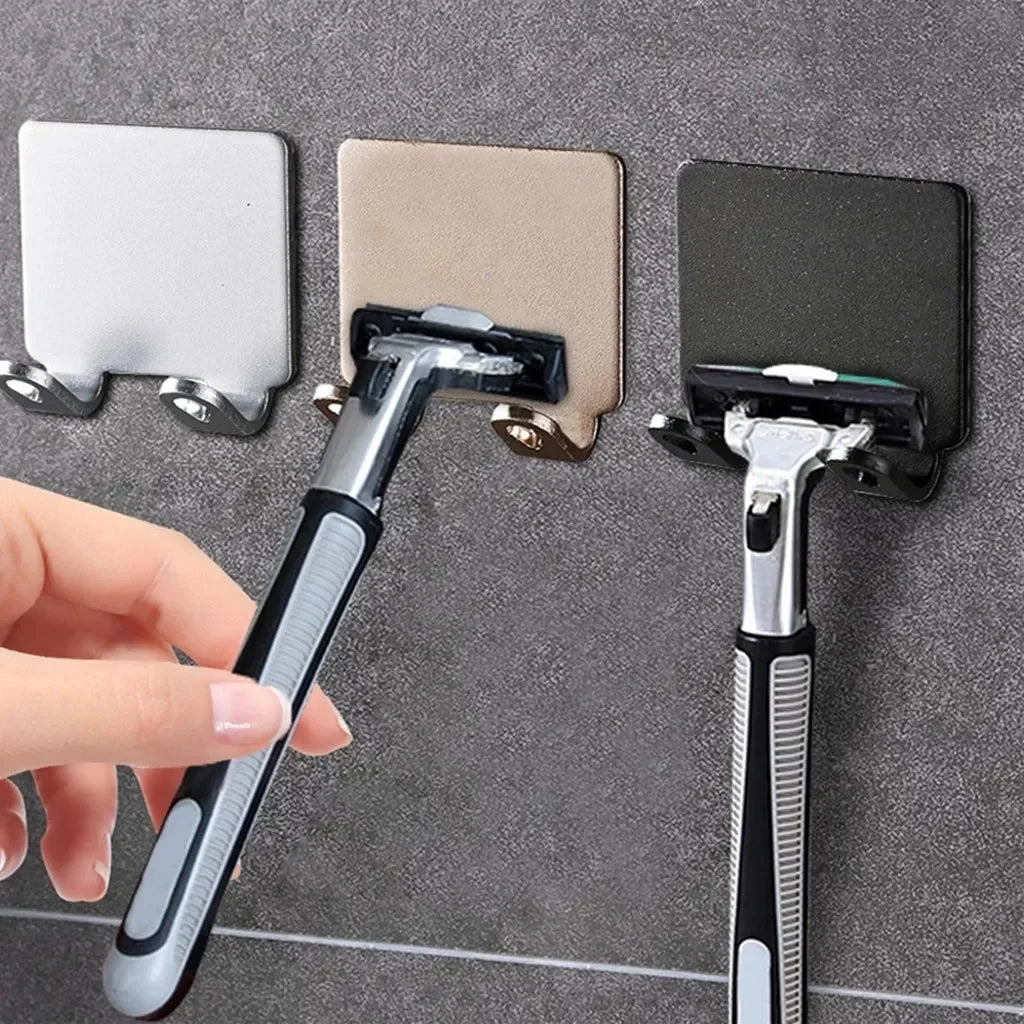 Wall-Mounted Stainless Steel Razor Holder & Shaving Shelf